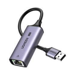 Конвертер UGREEN CM648 с USB на RJ45 (Сетевая карта USB 3.0 / 2.5 Гигабит / Серый цвет)
