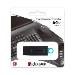 Флеш - накопитель KINGSTON 64GB DataTraveler Exodia (Интерфейс USB 3.2)