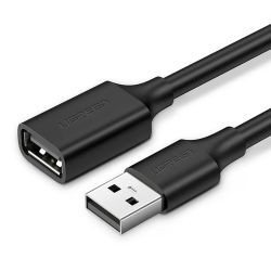 Кабель удлинитель USB UGREEN US103 (Длина 3 метра / USB 2.0 / Черный цвет) (10317)